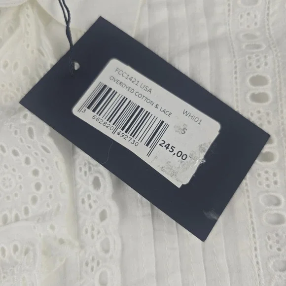 The Kooples NWT Women's Eyelet Top Button Up Blouse White Size‎ Small - Picture 7 of 11